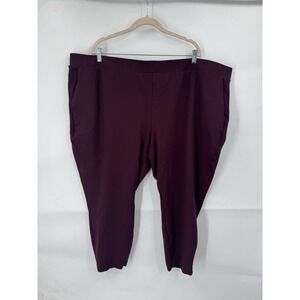 Universal Standard Pull On Ponte Knit Pant Women 2XL Burgundy Workwear Business